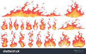 Cartoon Fire Flames Fireball Flame Red Hot Fire And Campfire Fiery Silhouettes Vector Set Burning Effect Dangerous Nat Flame Art Silhouette Vector Fireball