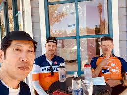 Sunday post ride stop at The East Bay Bakery with Todd Edmister and Thomas  Matthew Jasmin.