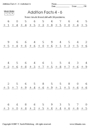 Three Minute Timed Math Drill Sheets Adding 4 6 With Sums To 15 Math Fact Practice Math Drills Timed Math Drills