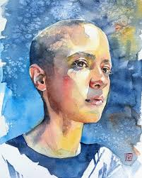 11x14”, charcoal self portrait "cross-training in art? what's that u say  ??" I primarily paint in watercolors, a medium that is not very  accommodating of mistakes or alterations. So I recently switched