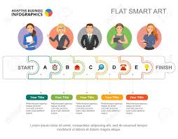 Five Steps Teamwork Chart Slide Template