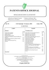 Note this year's special student programming: Patents Office Journal Irish Patents Office