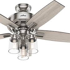 Operating with a whisperwind® motor, the four reversible blades move air efficiently without added noise for a comfortable environment. Buy Hunter Fan 44 Inch Casual Brushed Nickel Indoor Ceiling Fan With Light Kit And Remote Control Renewed Online In Turkey B08r578lvc