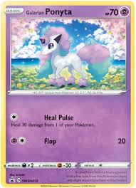 Galarian ponyta is white and its mane resembles light blue and purple clouds. Galarian Ponyta Sword Shield Promos 13 Pokemon Card
