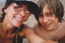 Beach Mom Son Photos for Sale