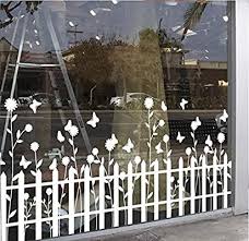 Amazon Com Shop Store Zaun Fenster Glas Tur Aufkleber Glas Aufkleber Wand Sticker Weiss Home Kitchen Window Art Butterfly Wall Decals Flower Wall Decals
