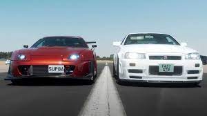 A80 Supra Vs GT-R R34 Drag Race Proves More Power Doesn't Always Win