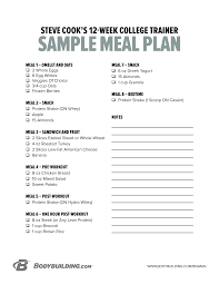 The blank printable workout log is identical to the workout log template for excel (below), so if you have a regular weekly workout program, you can save time by listing the exercises and saving a copy of your workout log in excel for the next time you need to print or. Bodybuilding Meal Plan Templates At Allbusinesstemplates Com