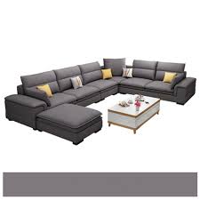 Esofastore reversible sectional small family contemporary couch tufted rolled pillows sofa chaise slate black fabric living room. U Shape Cloth Sectional Sofa Modern Fabric Living Room Sofa Living Room Sofas Aliexpress