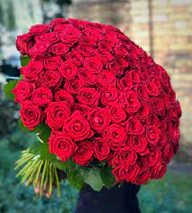Red rose in a bouquet. Impressive 100 Royal Red Roses Bouquet For Special Occasion