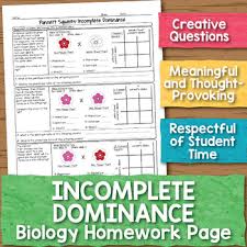 .you make regular punnett squares, you just know that the heterogeneous offspring differ from both the offspring that received two recessive and two dominant answered 4 years ago · author has 11.2k answers and 15.6m answer views. Incomplete Dominance Punnett Squares Biology Homework Worksheet Tpt
