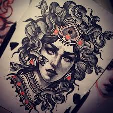 Its flexible steel core allows it to remain in fixed bent positions for easier navigation around pipe bends. Super Snake Haired Woman Portrait Tattoo Design Tattooimages Biz