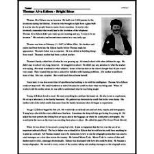 Thomas edison | first and second grade social studies lesson for kids. Thomas Alva Edison Bright Ideas Edhelper