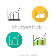 Market Growth Chart Icon Flat Design Stock Image Download Now