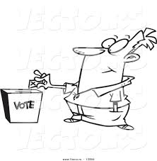 Make a fun coloring book out of family photos wi. Vector Of A Cartoon Man Putting His Ballot Into A Vote Box Coloring Page Outline By Toonaday 13894