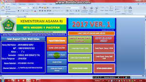 Sebagaimana diketahui dirjen pendis kemenag telah menerbitkan surat edaran bahwa aplikasi rapor digital (ard) madrasah untuk semester 1 tahun pelajaran ini tdak dapat digunakan, oleh karena itu disarankan madrasah menggunakan rapor secara manual, salah satunya menggunakan aplikasi raport kurikulum 2013 (k13) excel untuk mi mts ma. Cara Mengisi Data Di Aplikasi Raport Mts K13 Revisi 2017 Khusus Wali Kelas Youtube