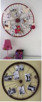 Fahrrad Rad Fotohalter Einfach An Die Wand Befestigen Zb Mit Einer Schnur Von Der Decke Oder Mit Einem Langen Nagel Der Durch Das Loch In Der Mitte Des Rads Fotohalter Fahrrad Rad