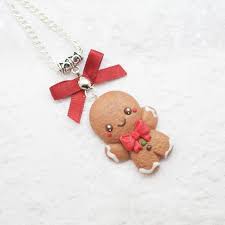 Necklace Kawaii Gingerbread Clay Christmas Decorations Polymer Clay Christmas Christmas Clay