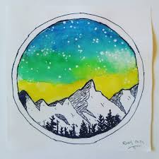 Its So Magical What You Can Do With Just Colors Water And Paper What Do You Think Drawing By Me R Galaxy Painting Watercolor Galaxy Nature Drawing