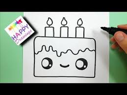 How to draw a sloth in one easy step. How To Draw A Cute Birthday Cake Easy Youtube Happy Birthday Drawings Cake Drawing Birthday Doodle