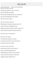 Pink floyd was an english rock band from london. Hey You 20 Lyrics Mostly Autumn