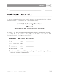 An overview of how to use the rule of 72 to estimate when you'll reach your savings goals if you save with compound interest. Basics Of Saving And Investing