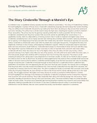 Following are the few tips on writing a successful character analysis: The Story Cinderella Through A Marxist S Eye Phdessay Com