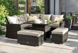 Buy Monaco Brown Slim Living And Dining Table Garden Set From The Next Uk Online Shop Garden Sofa Garden Sofa Set Outdoor Furniture Sets