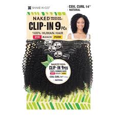 4.4 out of 5 stars 77. Naked Brazilian Natural Human Clip In Extension Coil Curl 14 9pcs