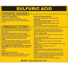Brady Part 93736 Sulfuric Acid Labels Bradyid Com