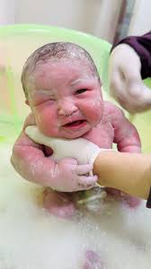 first cute bath baby