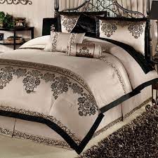 See more ideas about comforter sets, master bedroom comforter sets, bedroom comforter sets. Gathered Valance Has Black Floral Medallions On Taupe With Black Edging Description Fro Luxury Bedding Master Bedroom Bedroom Comforter Sets Bed Linens Luxury