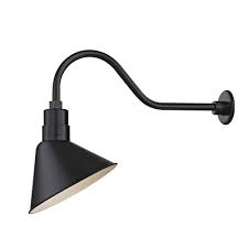 Waterproof bathroom outdoor garden exterior bulkhead wall light round black ip44. Black Gooseneck Barn Light With 12 Inch Scoop Shade Bl Armq Blk Bl Shd12s Blk Destination Lighting