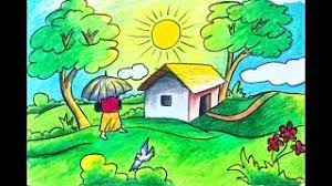 Drawing helps kids to think out of the box and facilitates creativity, thereby helping them to improve visualization skills and also grab hold over geometric and. How To Draw Scenery Landscape Of Summer Season For Kids Step By Step Very Easy Drawing Youtube