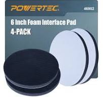 46902 6 Inch Foam Interface Pad, Hook and Loop Backing Pads for Orbital Sander, 4 PK