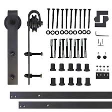 The quiet glide™ sliding door hardware will work with virtually any door style and be easily mounted to the wall in new construction or remodeling projects. Vancleef 12ft Single Door Kit Sliding Barn Door Hardware Classic Design Industrial Strength Black Rustic Interior And Exterior Use With Quiet Glide Roller And Descriptive Installation Manual Buy Online In Antigua And