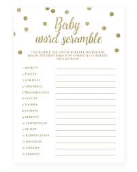 Preparation for this free baby shower game: Shower Baby Downloadable Free Printable Baby Shower Word Scramble