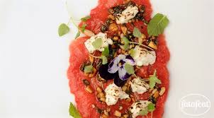 Carpaccio De Melon Au Fromage Haloumi Fume Cuisine Moleculaire Arabe Chef Mohammed Orfali Cuisine Cuisine Moleculaire Carpaccio