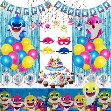 Tulips, hydrangea, lilacs, and other flowers offer a sweet feminine touch for your event. Shark Party Supplies For Baby 77 Pcs Shark Theme Birthday Party Decorations For Kids Includes Shark Masks Hanging Swirl Little Shark Balloons Foil Curtains Table Cloth Banner Toppers Amazon In Toys