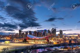 It has a seating capacity of 19,289 people. Calgary Alberta May 8 2020 View Of Calgary S Skyline With The Scotiabank Saddledome In The Foreground Scotiabank Holds The Name Rights To The Nhl Arena Lizenzfreie Fotos Bilder Und Stock Fotografie Image 147376241