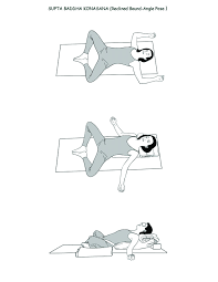 If you want to move some of the tension you're feeling while on your period this is a great sequence to do so! Restorative Yoga Version Of Supta Baddha Konasana Reclined Bound Angle Pose Yoga Drawing Restorative Yin Yoga Yoga Props