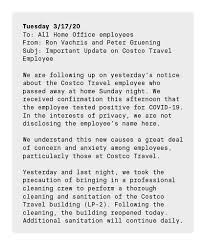 Instead, you start taking lunch/tea with them, when time is over tell all to get get dispersed in gentle way.i think, as hr director, you can say that. Costco Is Thriving During The Coronavirus Pandemic Its Employees Have Paid The Price