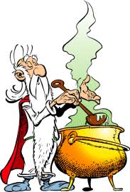 Panoramix is able to prepare his magic potion in the house, in the fireplace under the chimney and serve it later outside to asterix. Panoramix Asterix Le Site Officiel