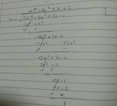 The number left over is called the remainder. By Long Division Find The Quotient And Remainder When Polynomial 2 X 4 5 X 3 3x 1 Is Divided Brainly In