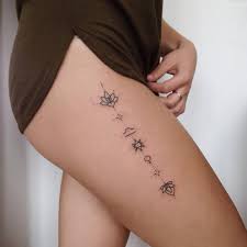 The symbols are also used in. Hand Poked Thigh Tattoo Including Lotus Flowers Libra