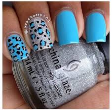 Blue Leopard Print Nails By Ig User Brackett0701 Leopard Print Nails Animal Print Nails Art Fancy Nails