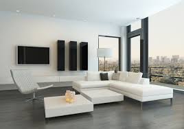 Grey and brown living room brown and grey brown furniture furniture sale living room on a budget living room decor living area autumn interior the white company. White Walls White Corner Sofa With Black Throw Pillows Dark Wooden Floor Small Whit Minimalist Living Room Minimalist Living Room Design Stylish Living Room