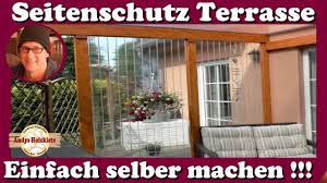 Für das gartenhaus werden zunächst die vier wände gebaut, die später dann als vorgefertigte konstruktionen aufgestellt und zum gartenhaus zusammengesetzt werden. Windschutz Wetterschutz Und Sichtschutz Fur Terrasse Selber Machen Youtube