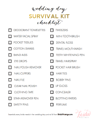Items Every Bride Needs In Her Wedding Day Survival Kit Bridal Musings Wedding Survival Kits Wedding Day Checklist Wedding Day Tips
