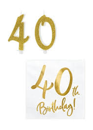 Lustige bilder mit sprüchen zum 40. Kuchenkerzen Servietten Zum 40 Geburtstag Gold